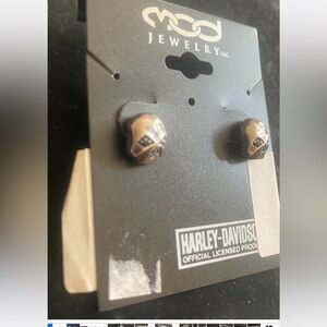 Harley Davidson Skull Stud Earrings